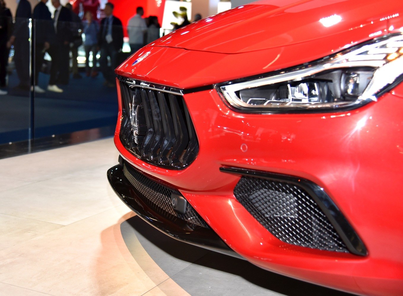 Close-up of front grille and headlight design