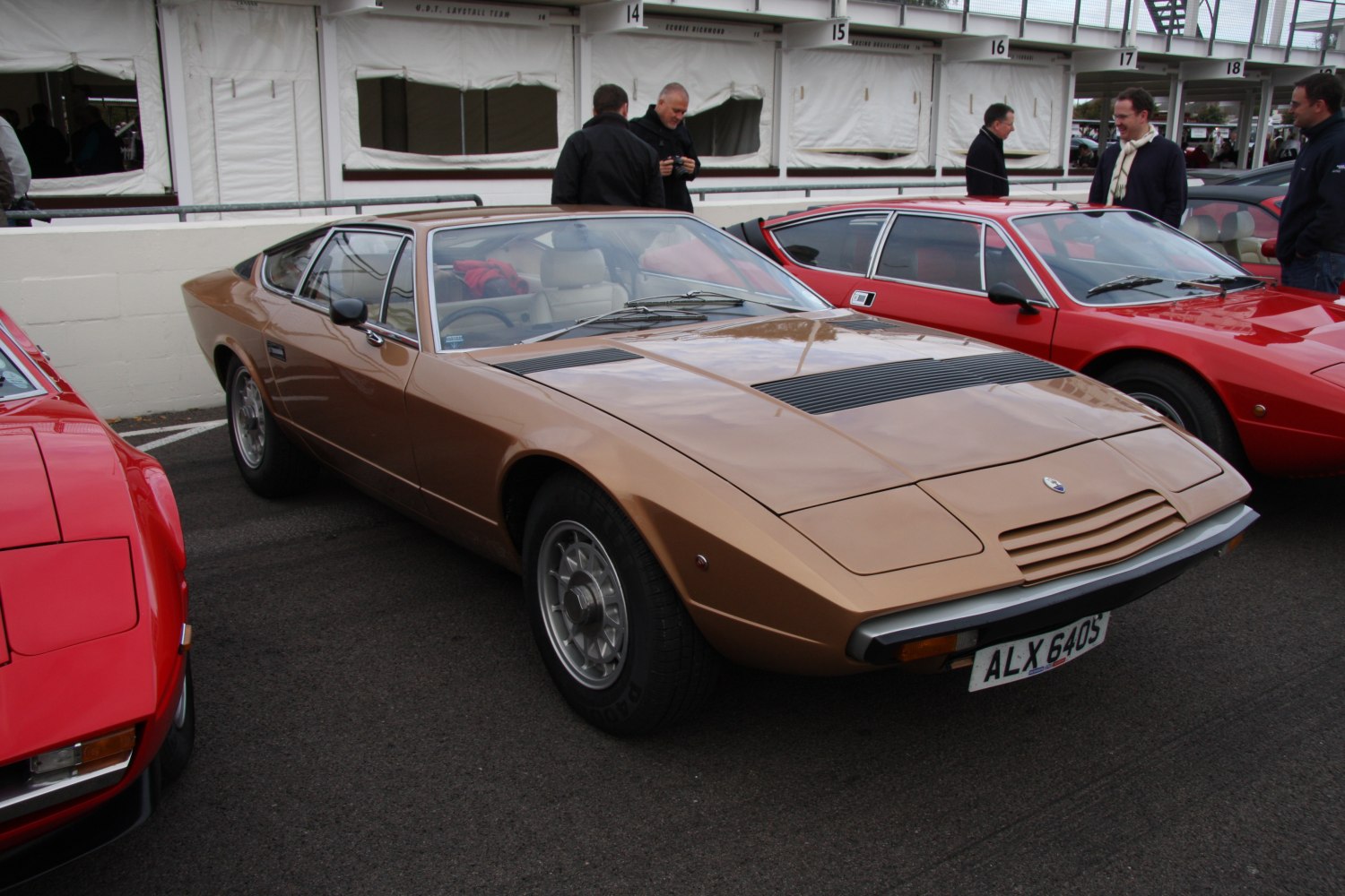 Vintage sports coupe with louvered hood vents and pop-up headlights