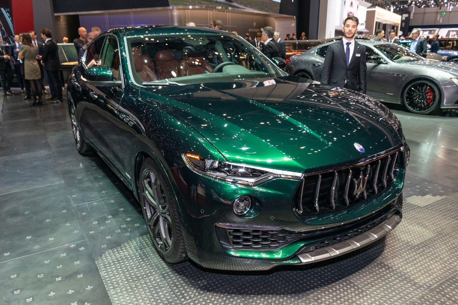 Front view with prominent grille and LED headlights