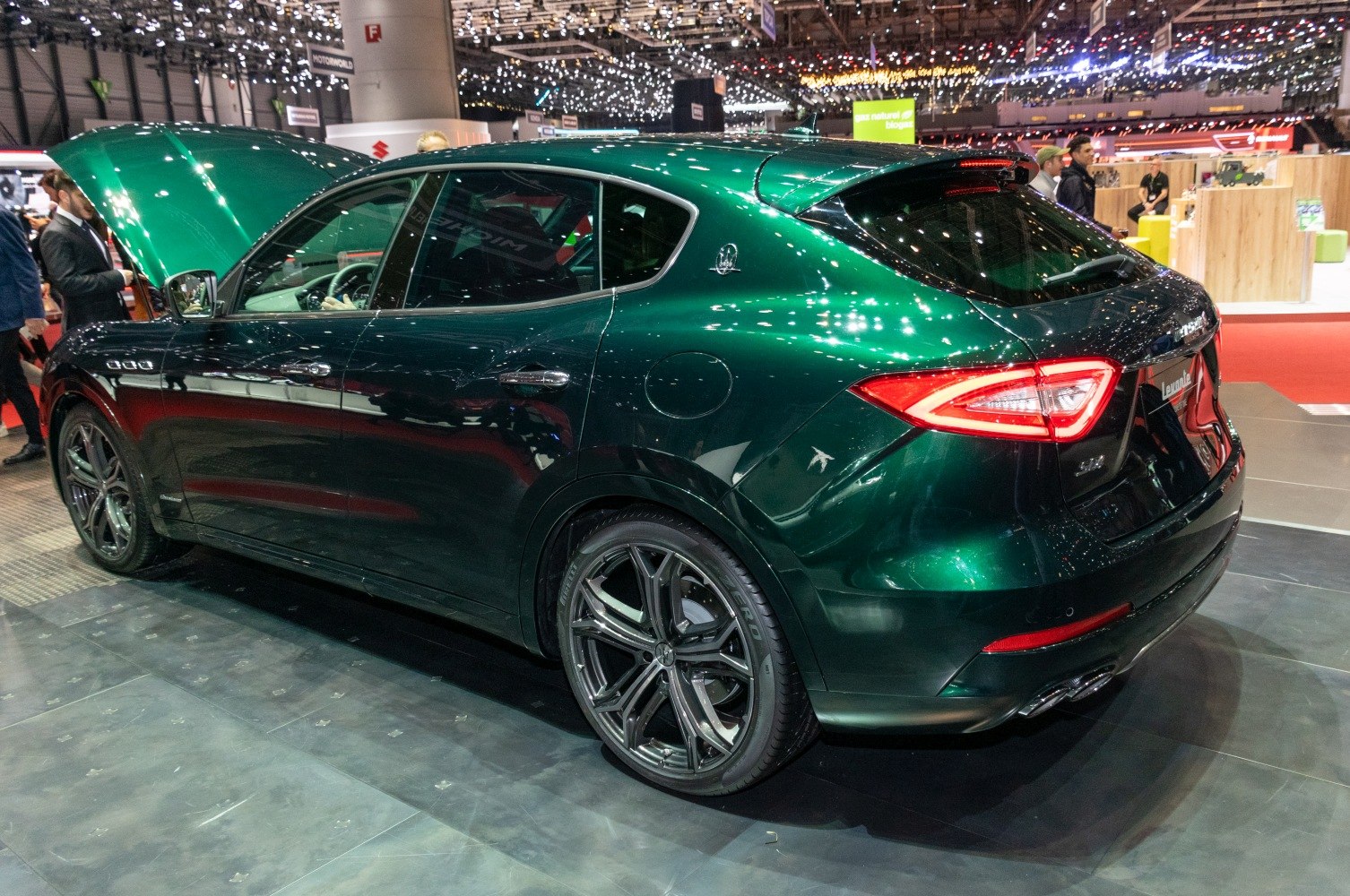 SUV rear side view with sharp rear lights and large alloy wheels