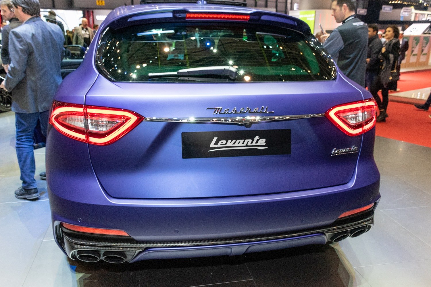 Distinctive Maserati Levante rear with LED tail lights and quad exhausts