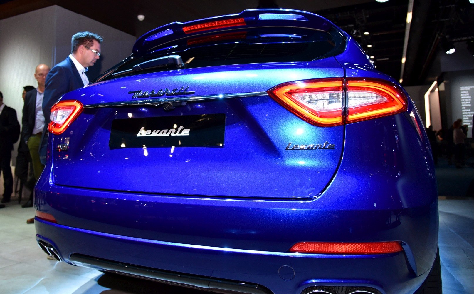 Rear view with LED tail lights and Levante rear badge