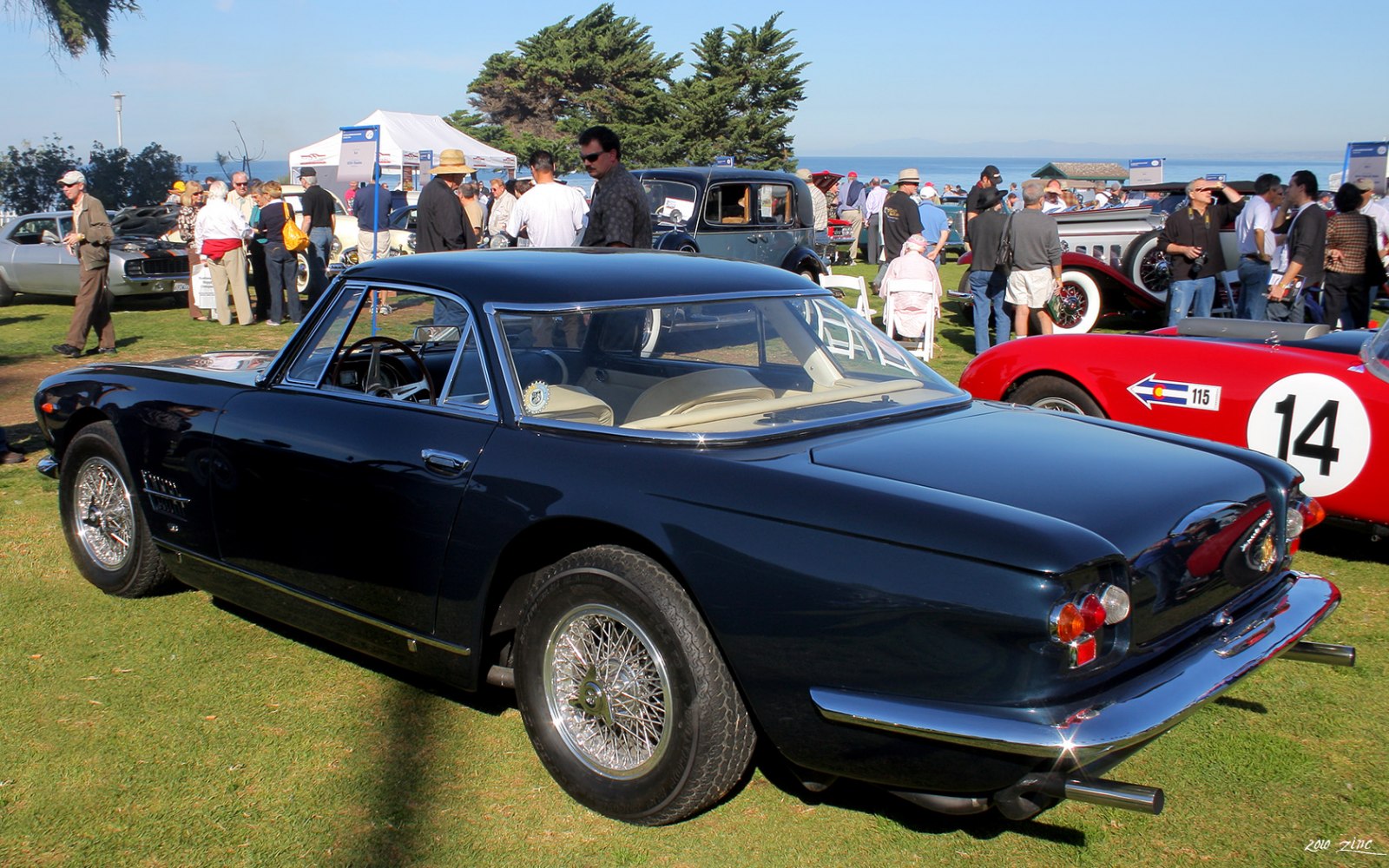 Sleek coupe with wire-spoke wheels