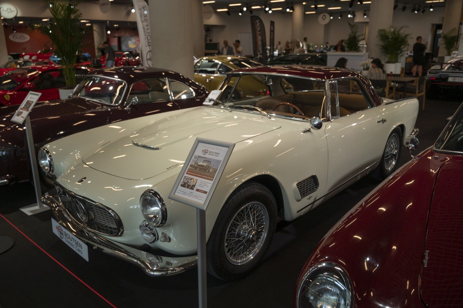 Classic car front and side view with wire wheels and round headlights