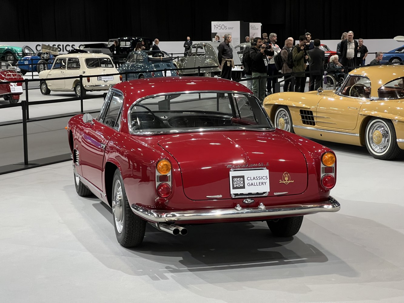 Vintage rear view with classic taillights and dual exhaust pipes