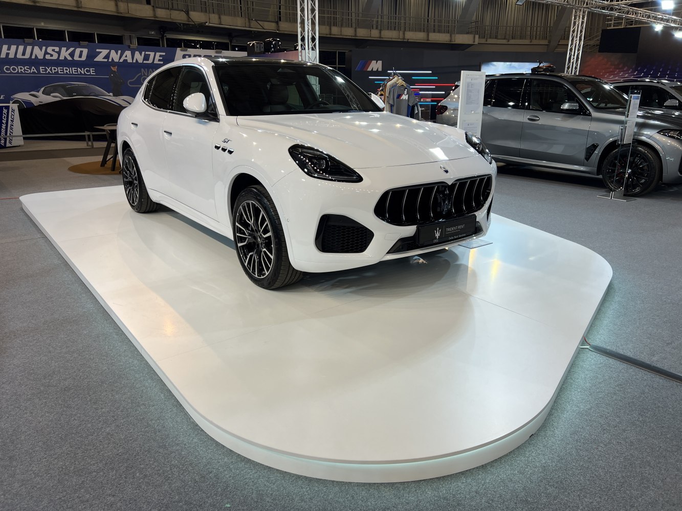 Luxury SUV with sporty front grille and alloy wheels