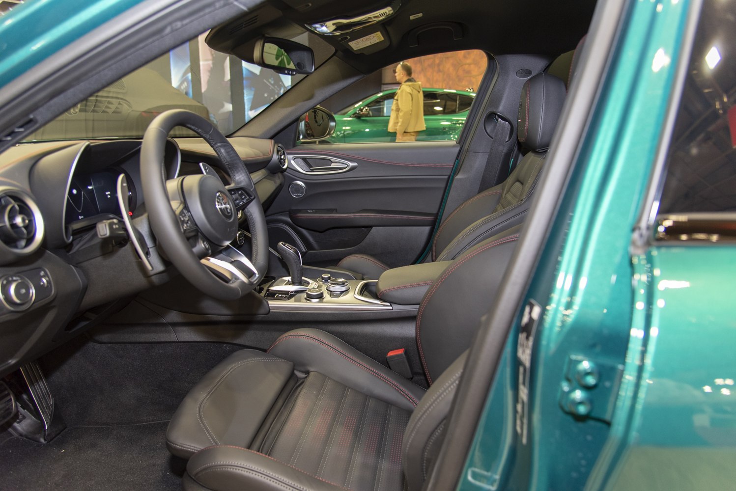 Luxury leather sports seats and modern dashboard interior design