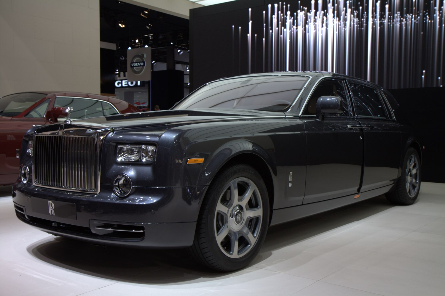 Luxury sedan with signature grille and extended wheelbase