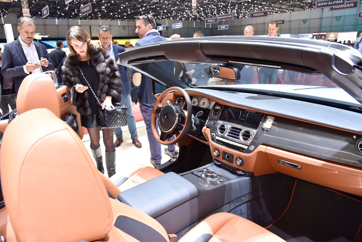 Luxury convertible interior with sophisticated dashboard and steering wheel