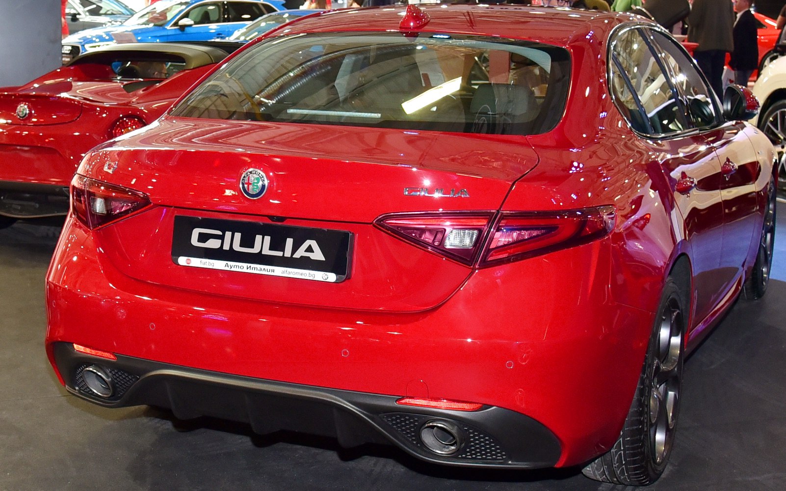 Rear view with taillights and dual exhausts