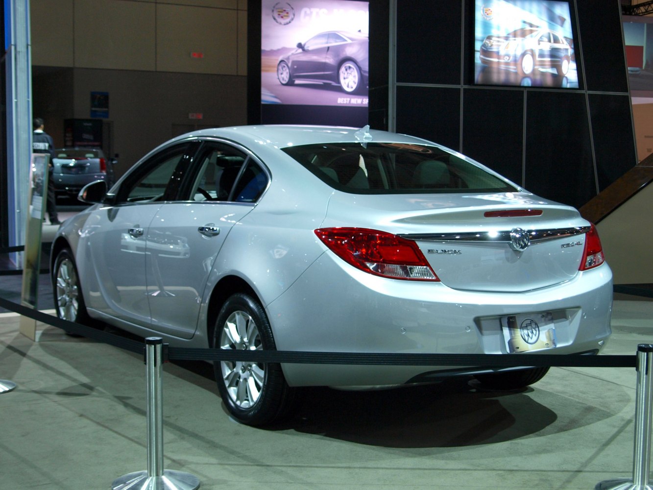 Rear view of mid-size sedan with integrated spoiler and distinct taillights