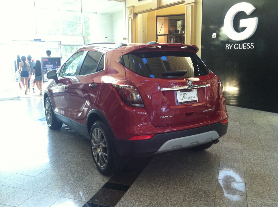 Rear view of a compact SUV with modern design and sporty rear profile