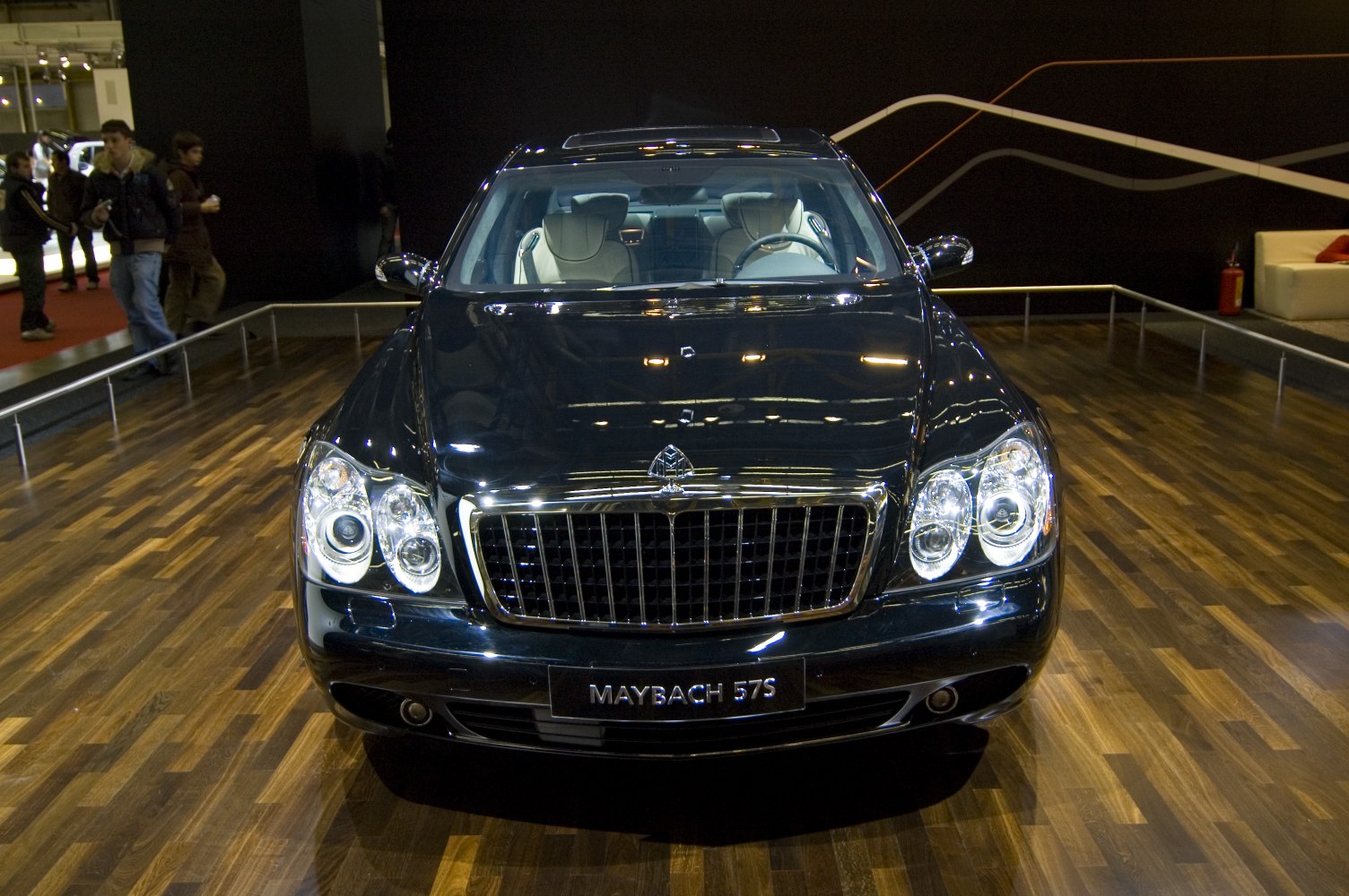 Elegant front view with grille and distinctive headlights