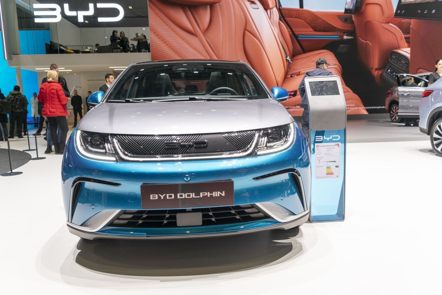 Front view with LED headlights and prominent grille design