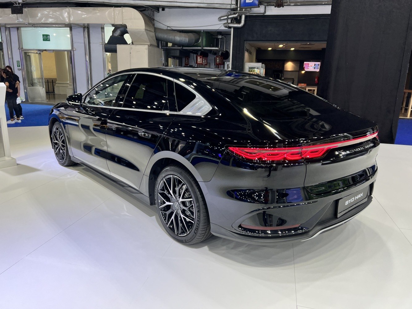 Rear and side profile with LED taillights and alloy wheels
