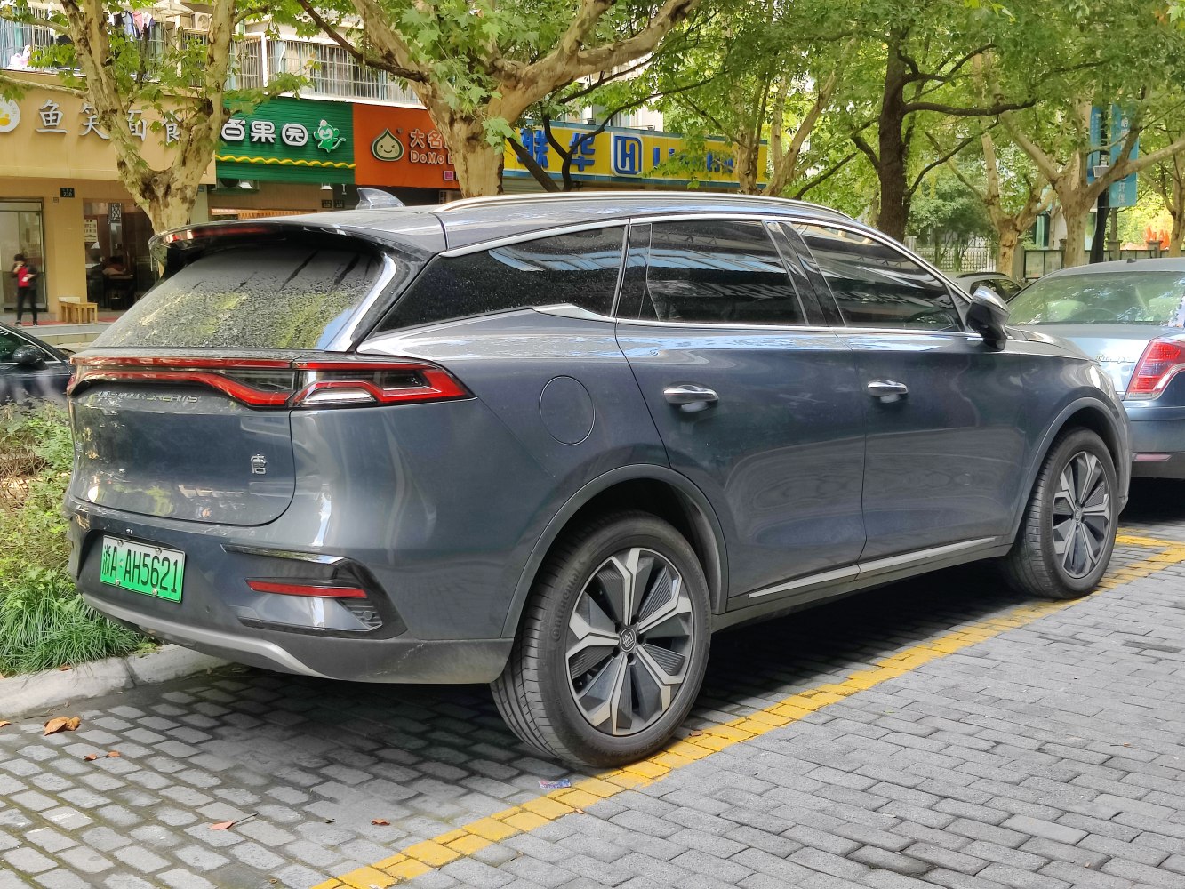 SUV rear side with sleek taillights and alloy wheels