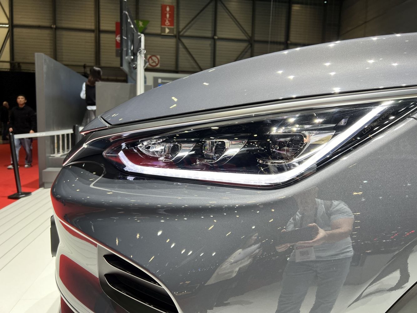 Close-up of sleek LED headlight with modern design