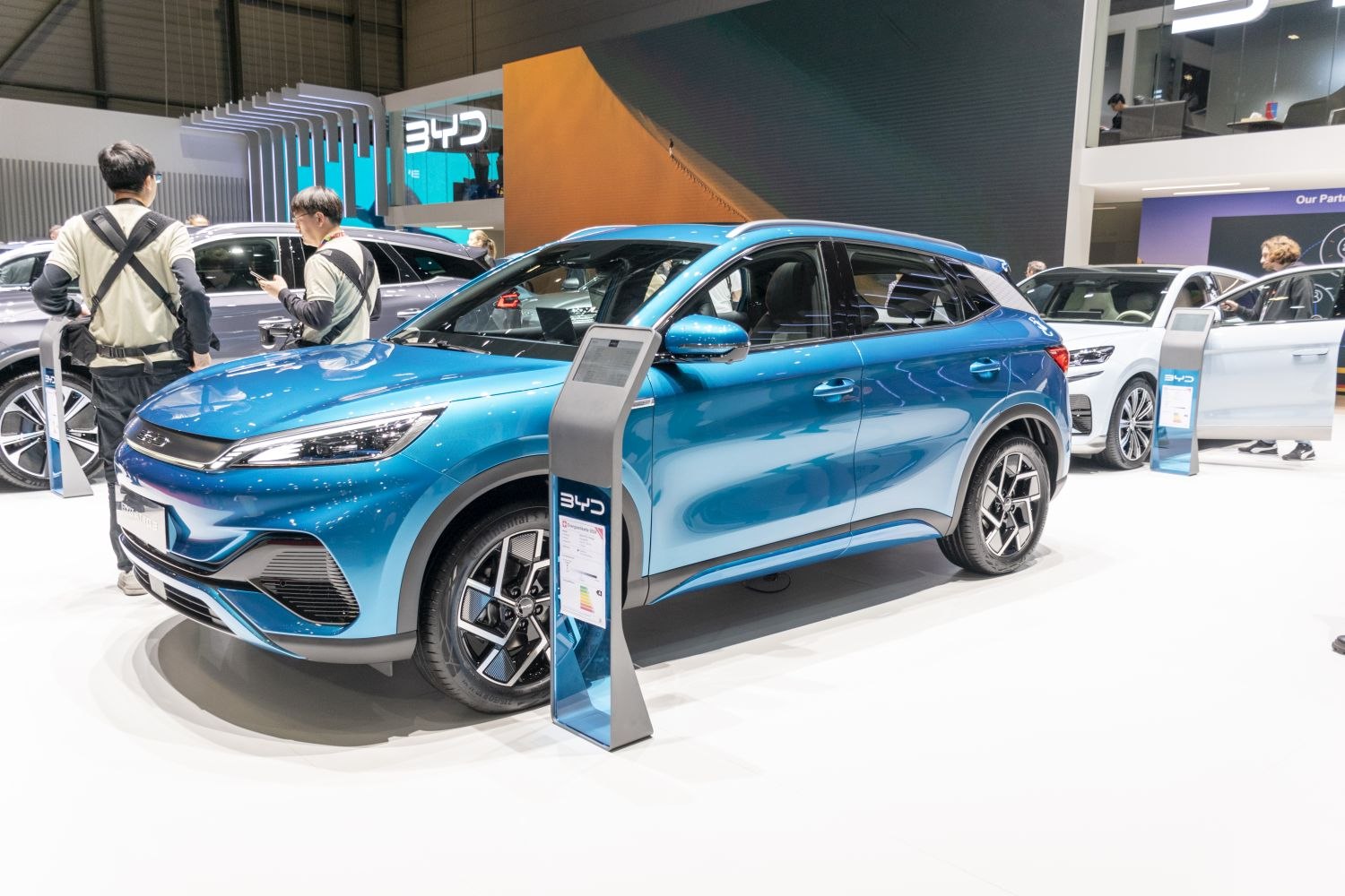 Electric SUV with LED headlights and aerodynamic alloy wheels