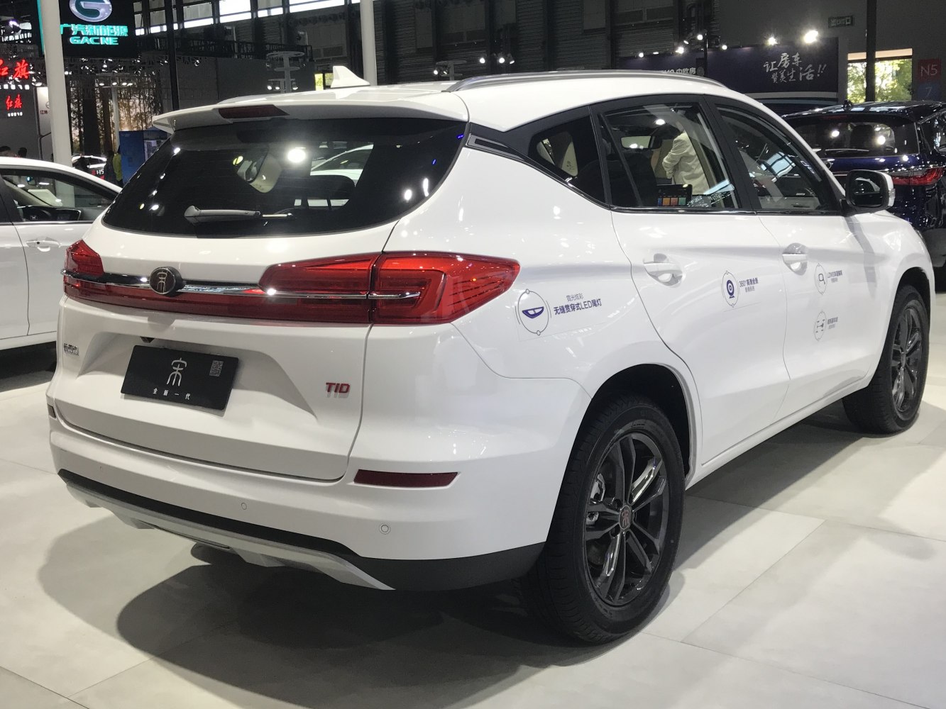 Rear and side view with LED taillights and alloy wheels