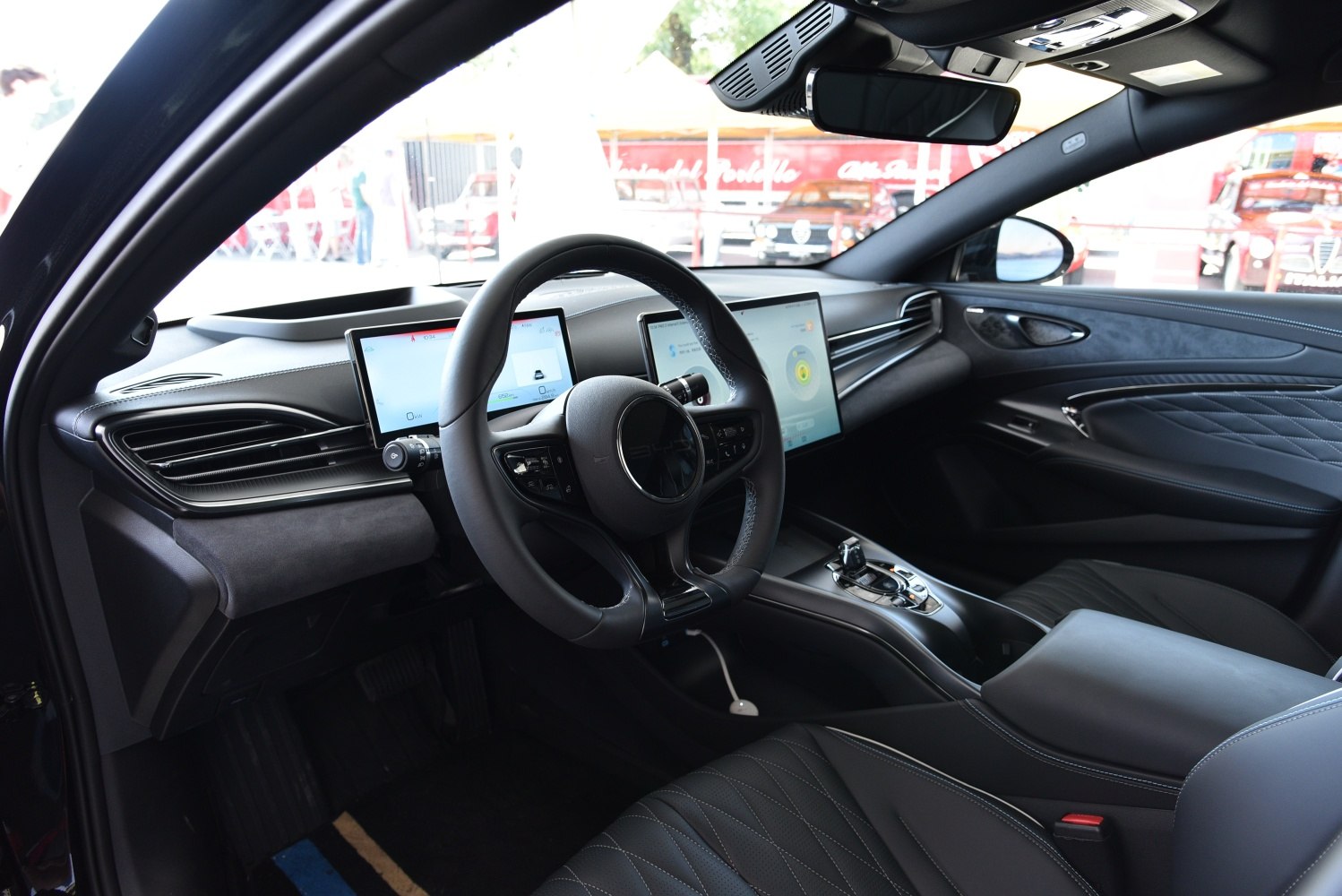 Modern digital dashboard and luxury interior seating