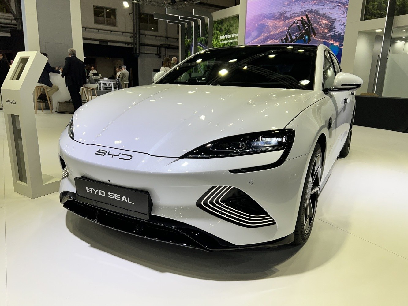 Front view with sleek LED headlights and aerodynamic bumper