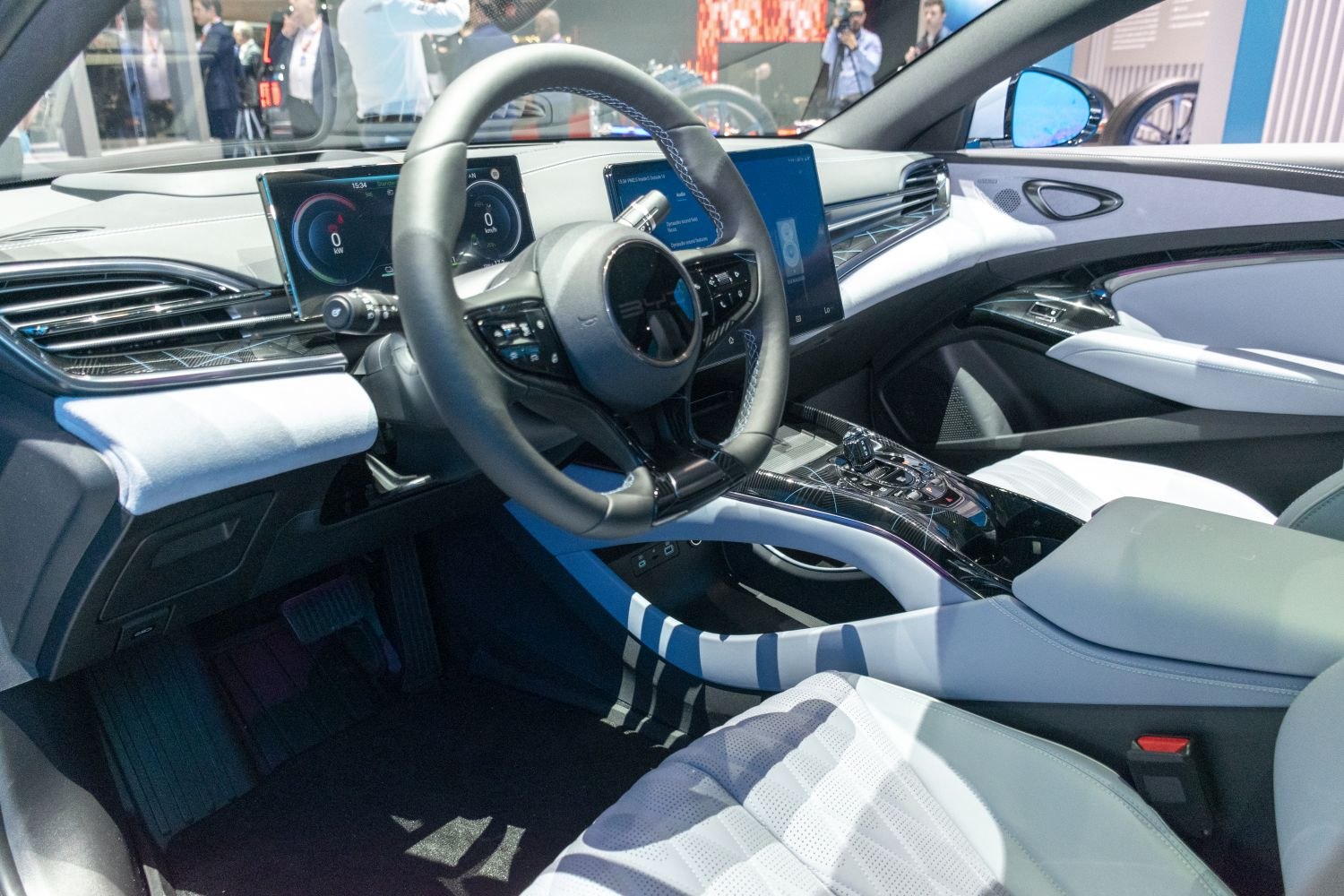Digital dashboard and multifunction steering wheel with modern interior design