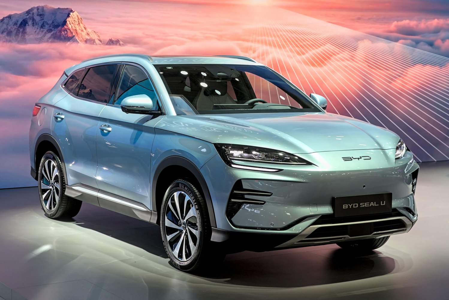 Sleek LED headlights and aerodynamic SUV design with glossy finish