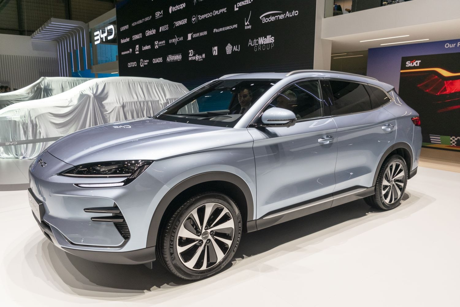 Sleek modern SUV with stylish headlights and alloy wheels