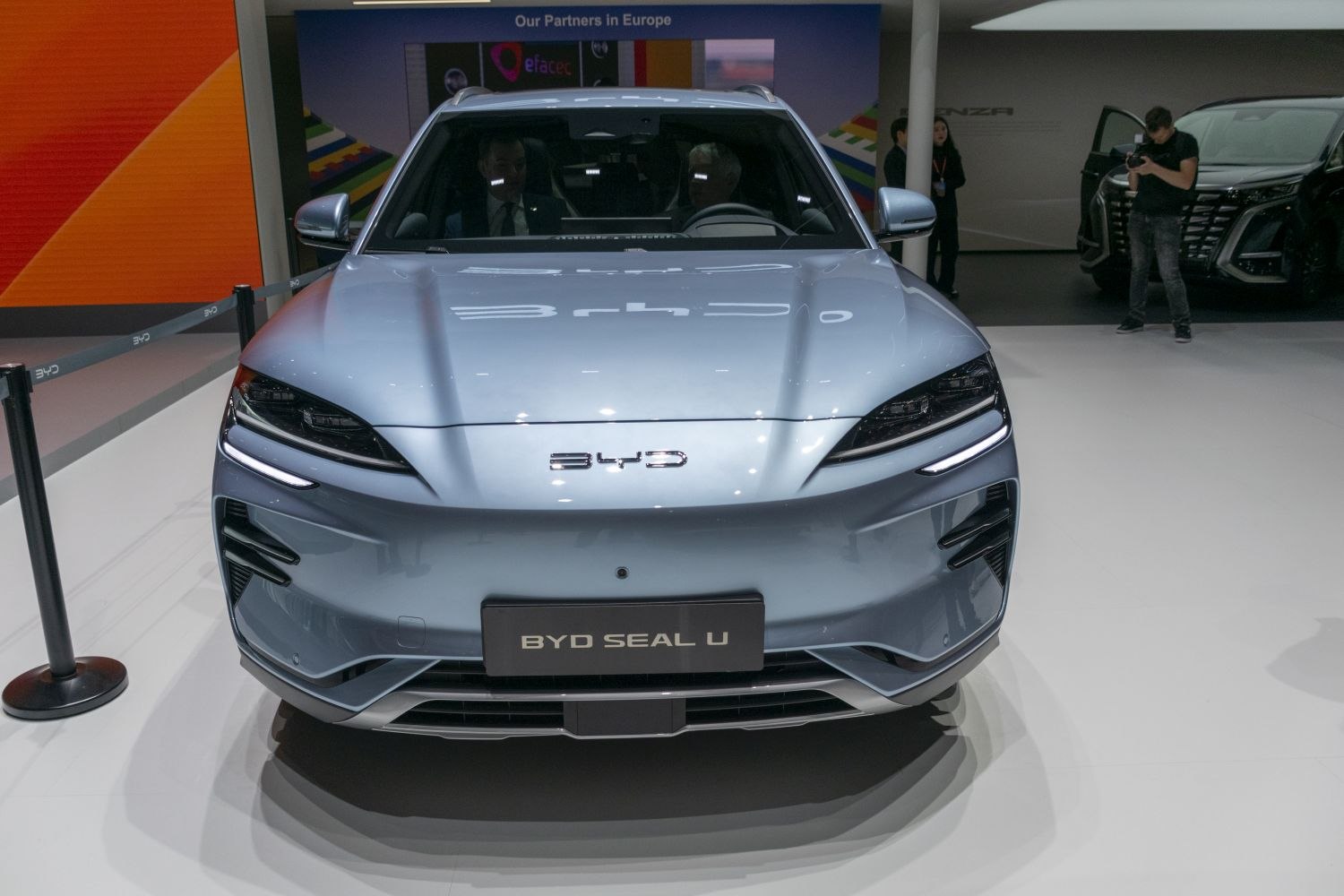 Front view with sleek headlights and aerodynamic design