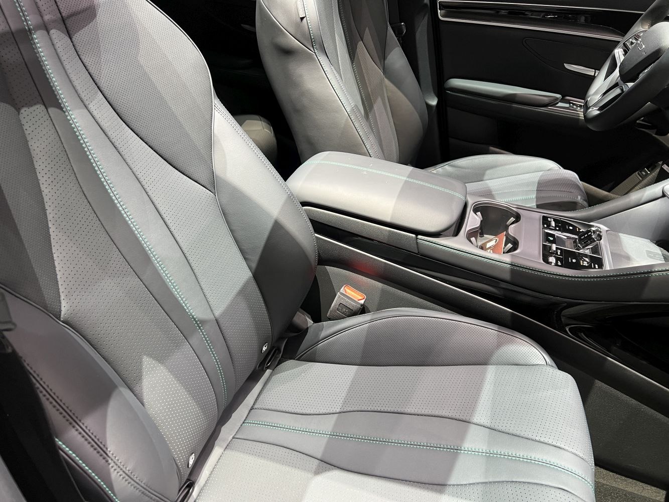 Premium perforated seats and modern center console with advanced controls