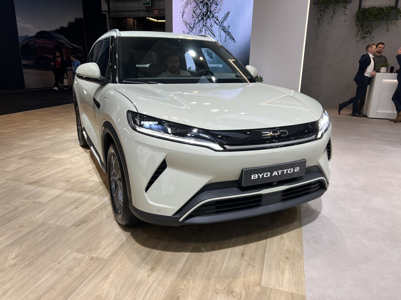 Front view with LED headlights and bold grille design