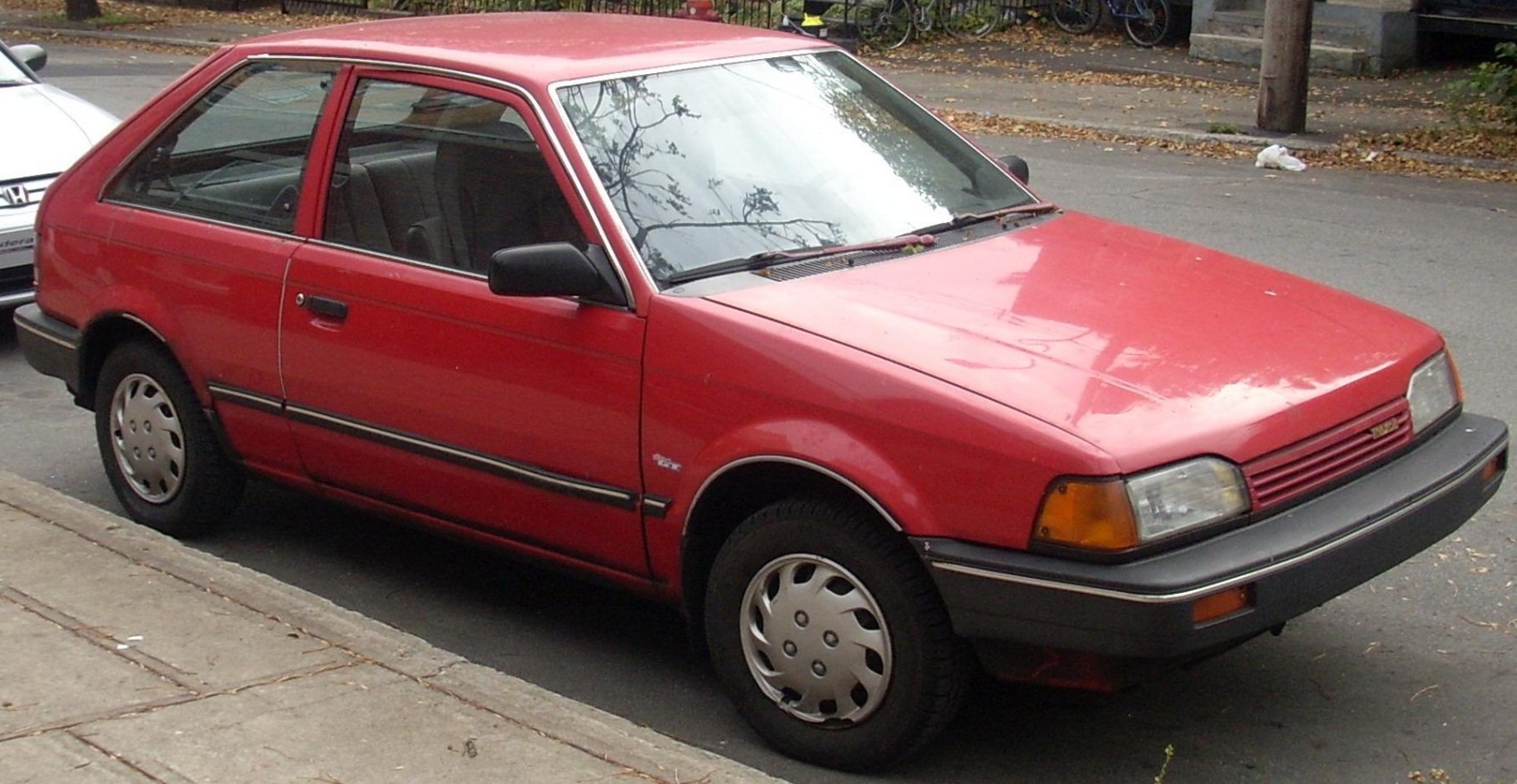 Retro hatchback with boxy shape and classic front design