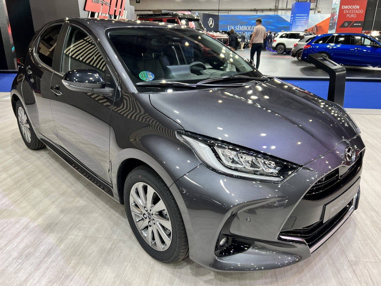 Front angled view with sharp LED headlights and alloy wheels