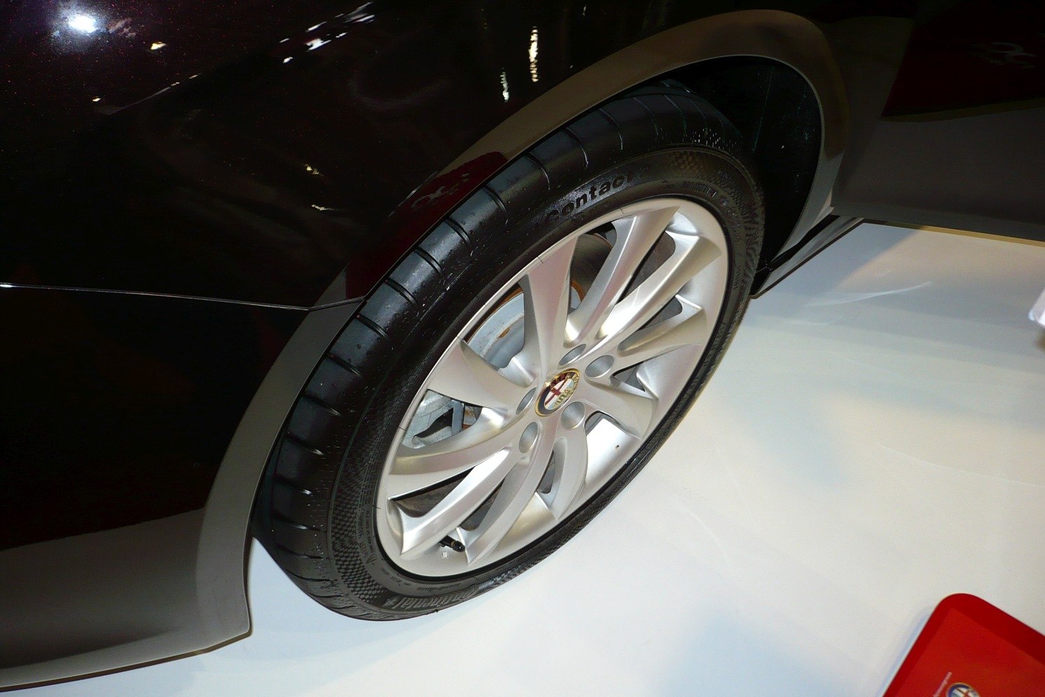 Close-up of alloy wheel with Continental tire
