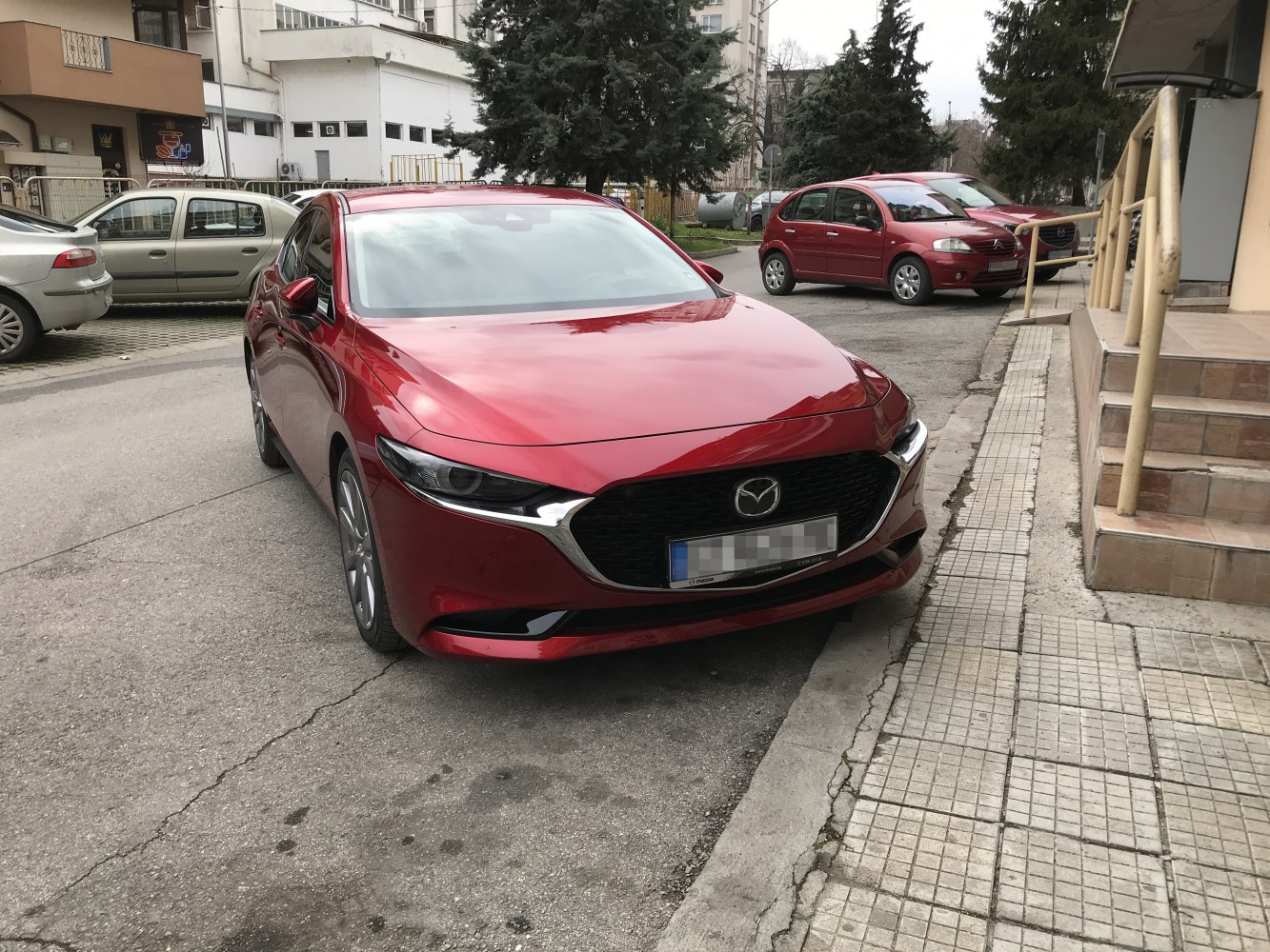 Front grille and headlights of a modern sedan