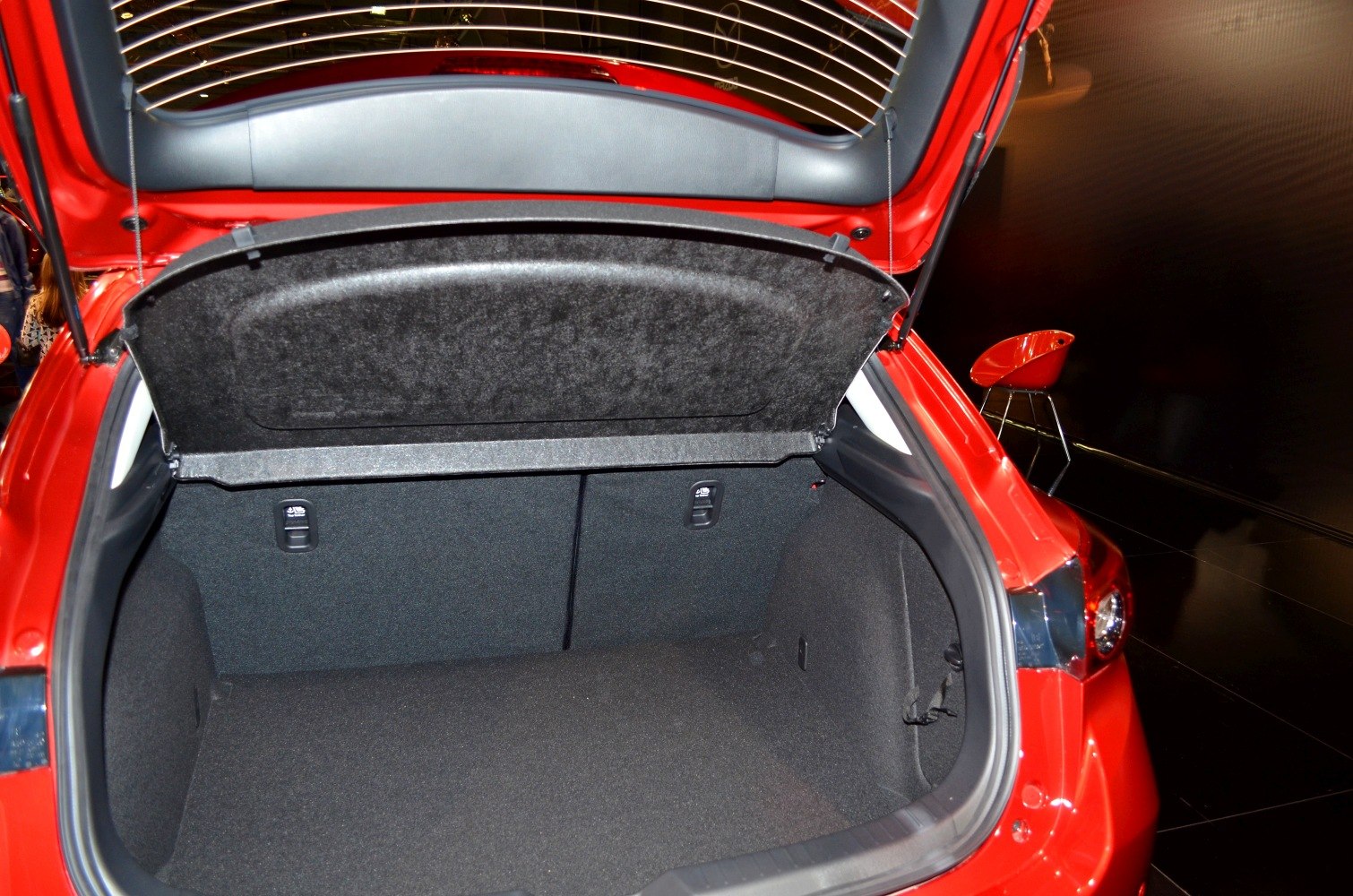 Spacious hatchback trunk interior with practical cargo space