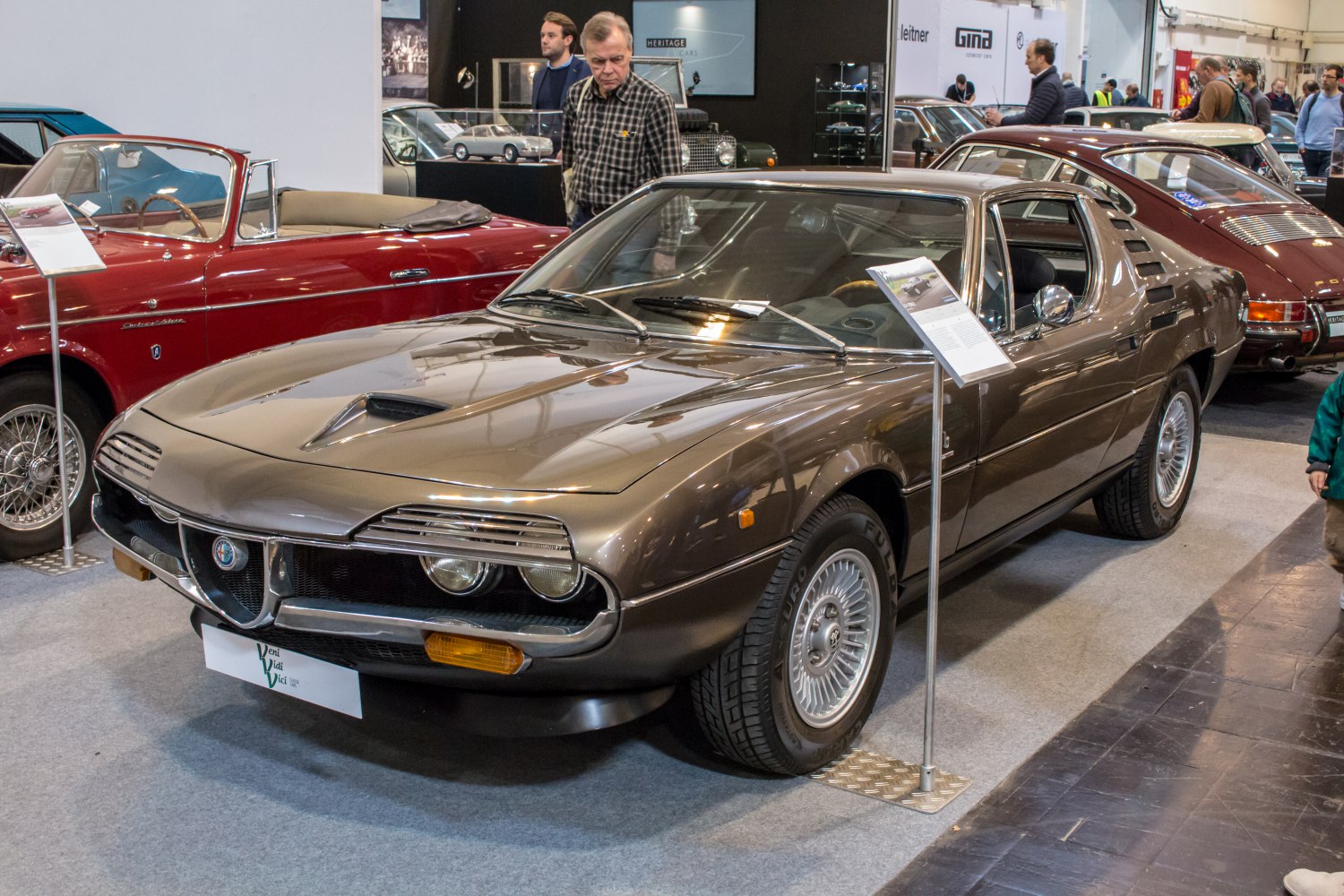 Distinctive headlight grilles and sleek coupe body