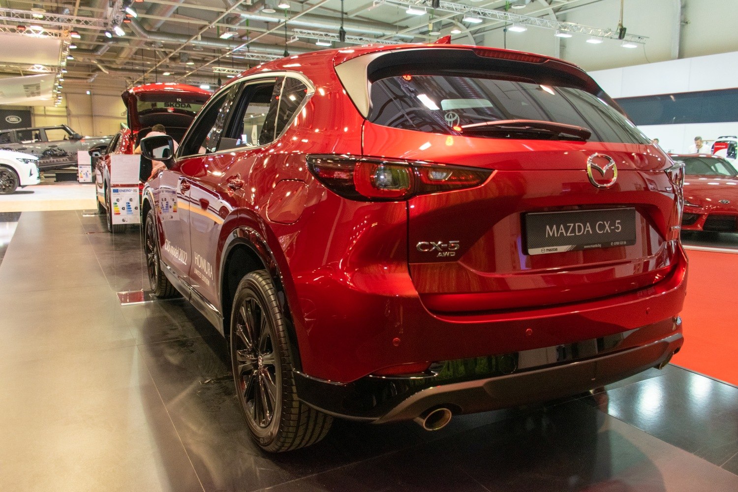 Rear view highlighting tail lights and sporty rear design