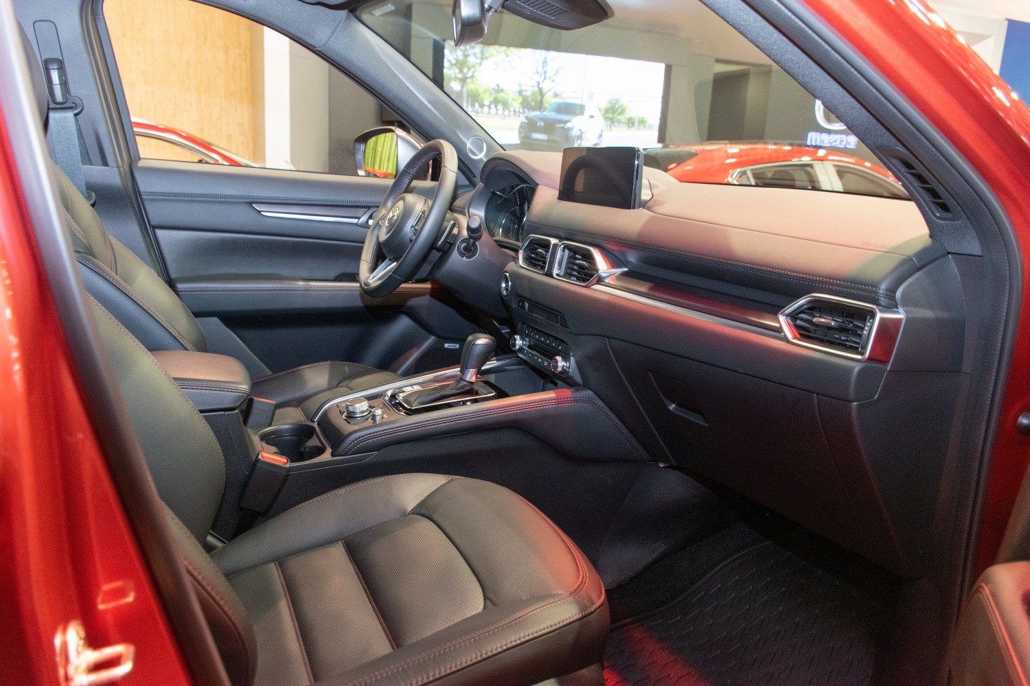 Modern dashboard and leather seats interior design