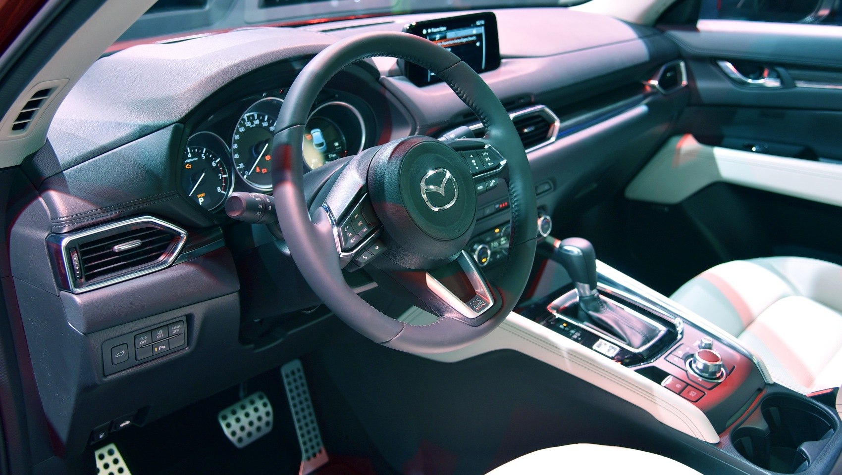 Dashboard and multifunction steering wheel interior design