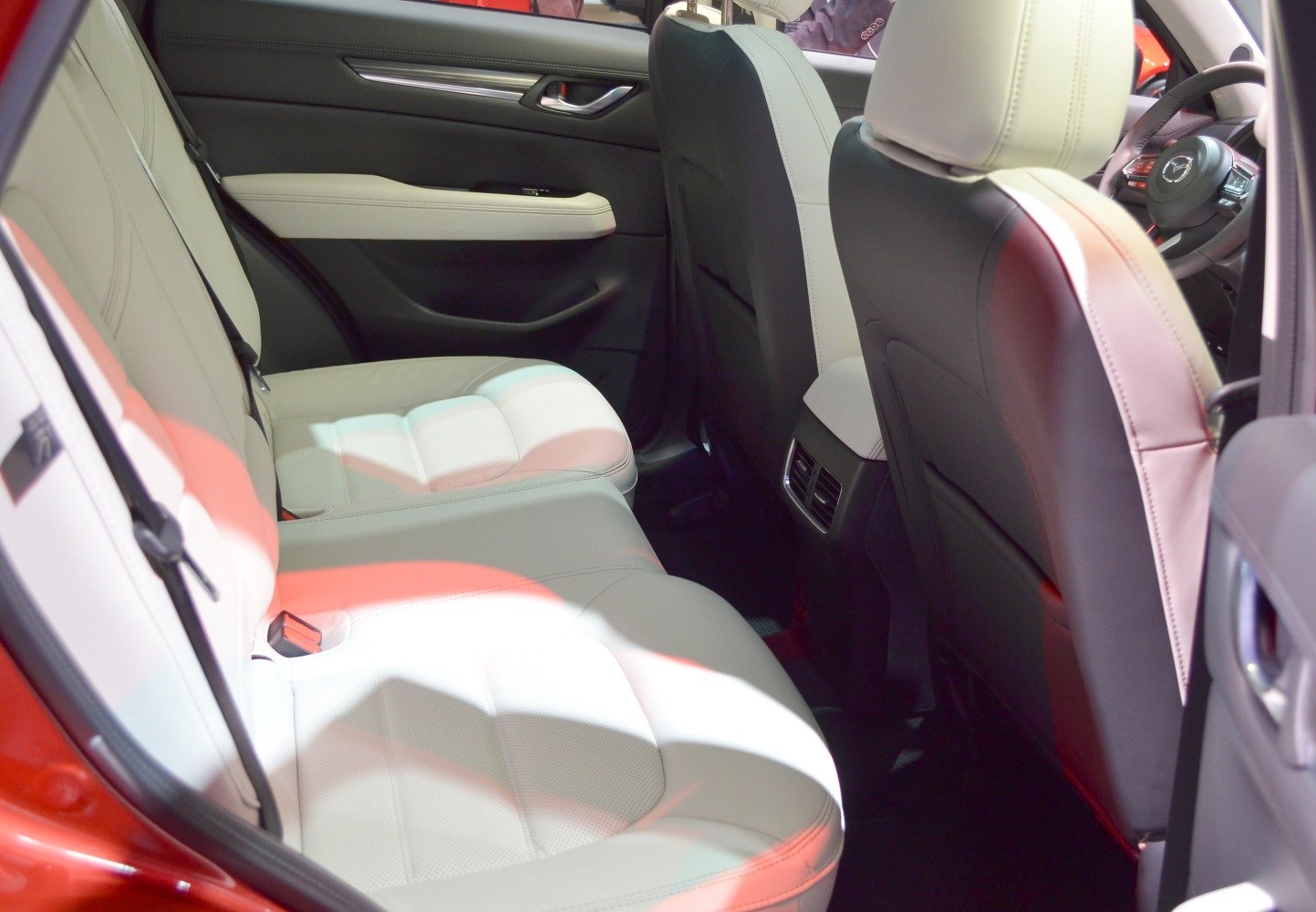 Rear interior seats and door panel with ventilation