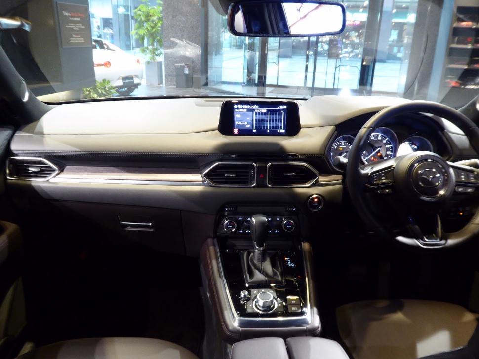 Interior dashboard and center console with digital display and controls