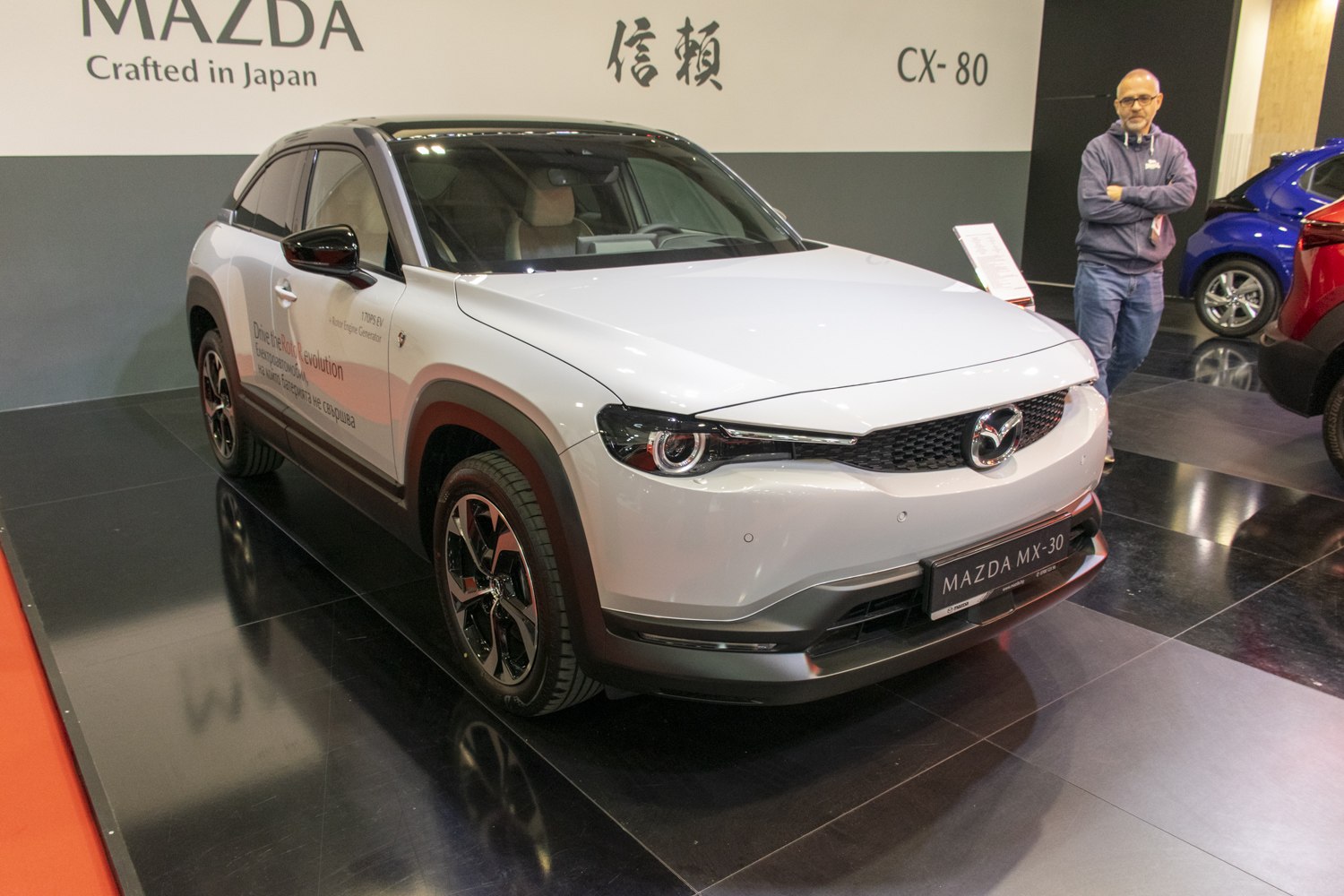 Sleek front view with distinctive headlights of a modern crossover