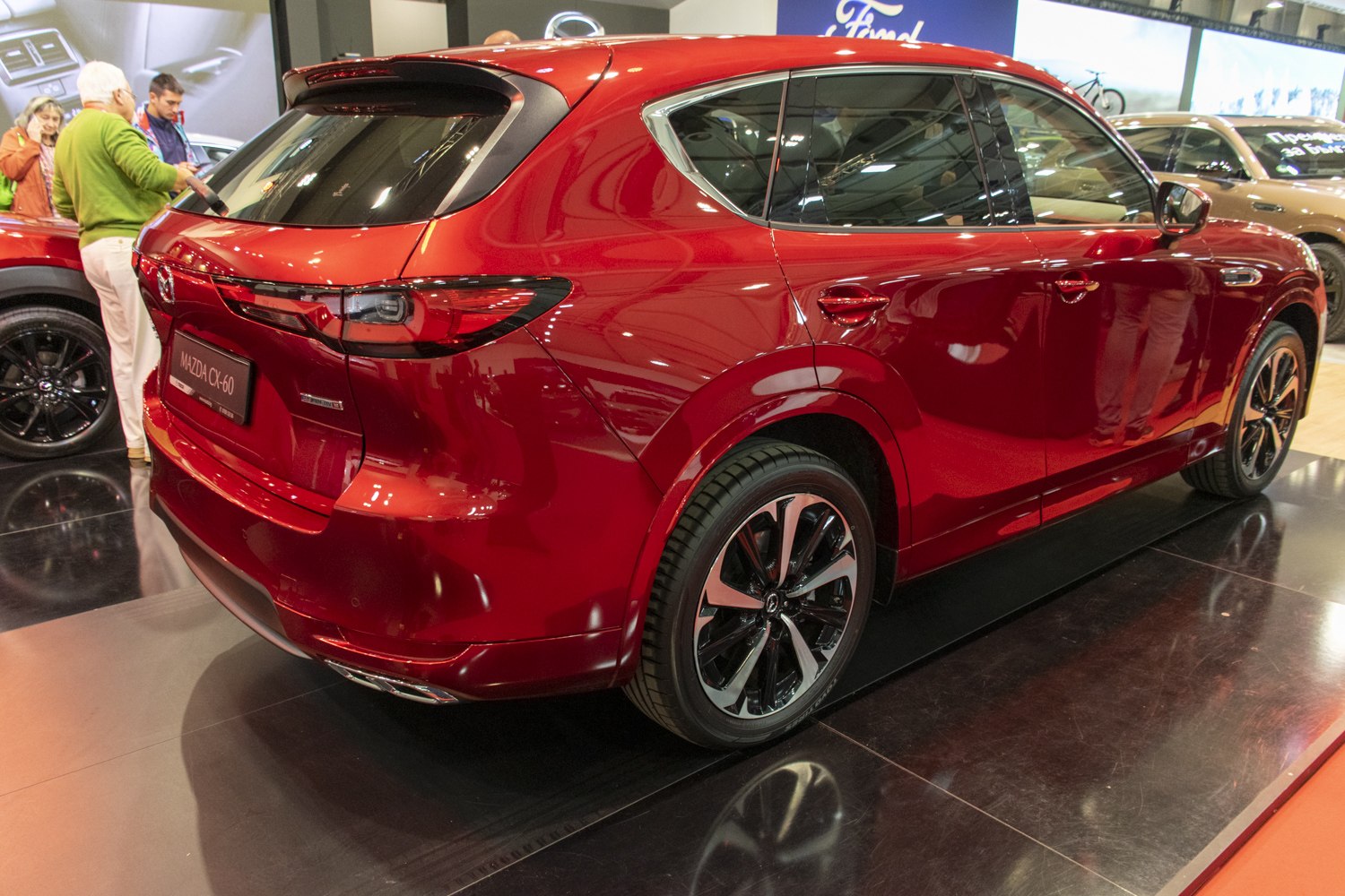 Rear and side profile of SUV with distinct taillights and alloy wheels