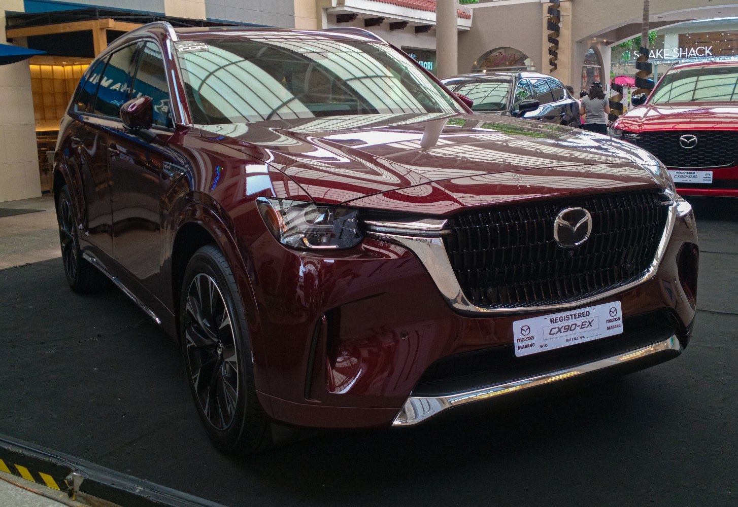 Bold front grille and sleek headlights of an SUV