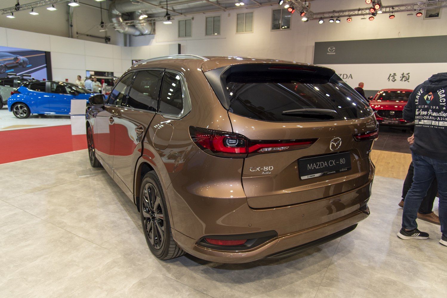 Rear view of SUV with LED tail lights and sleek design.