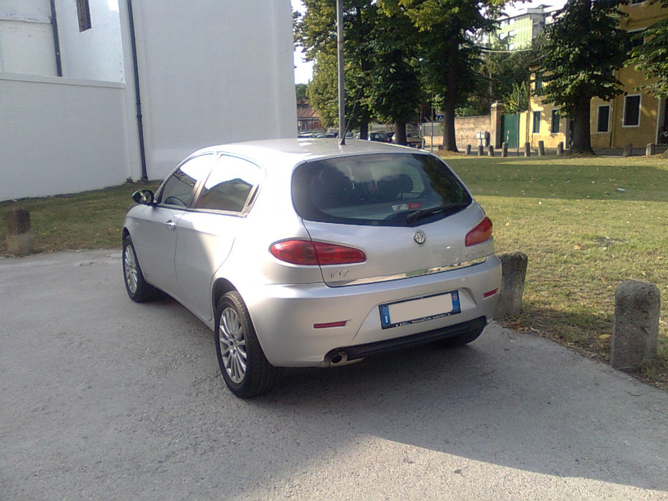 Silver 5-door hatchback rear with distinctive taillights