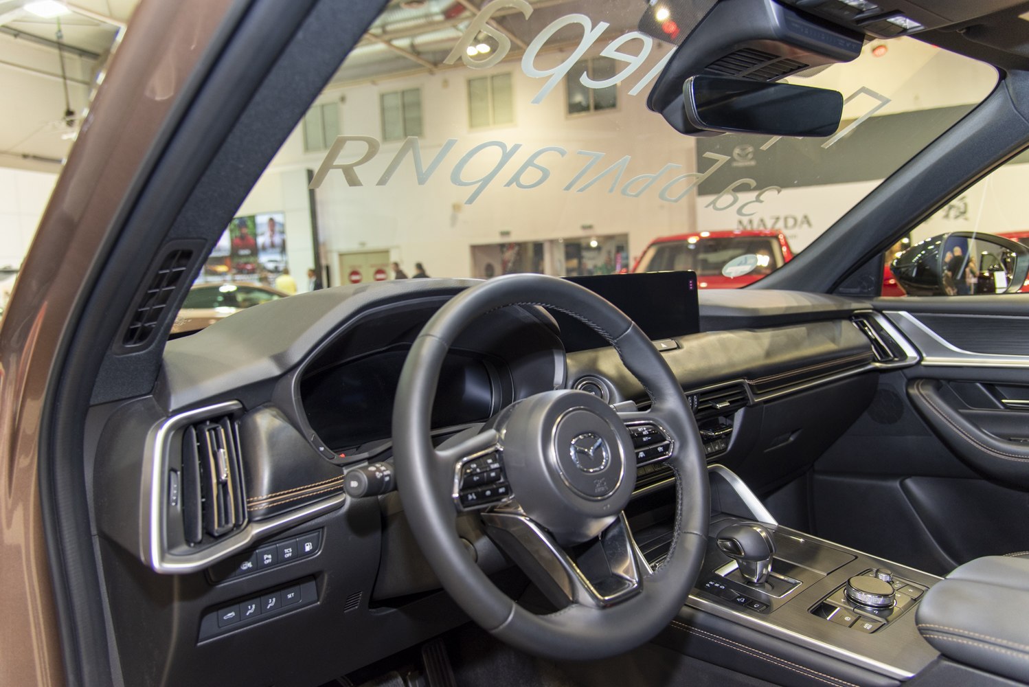 Modern dashboard and multifunction steering wheel with advanced control console