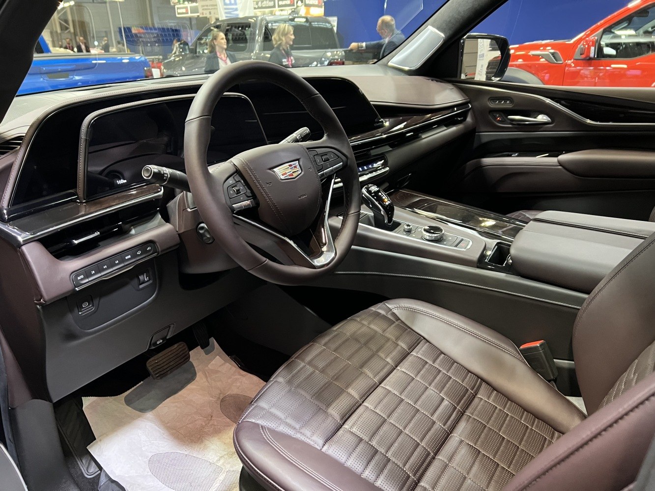 Luxurious dashboard and premium leather seats interior of a luxury SUV