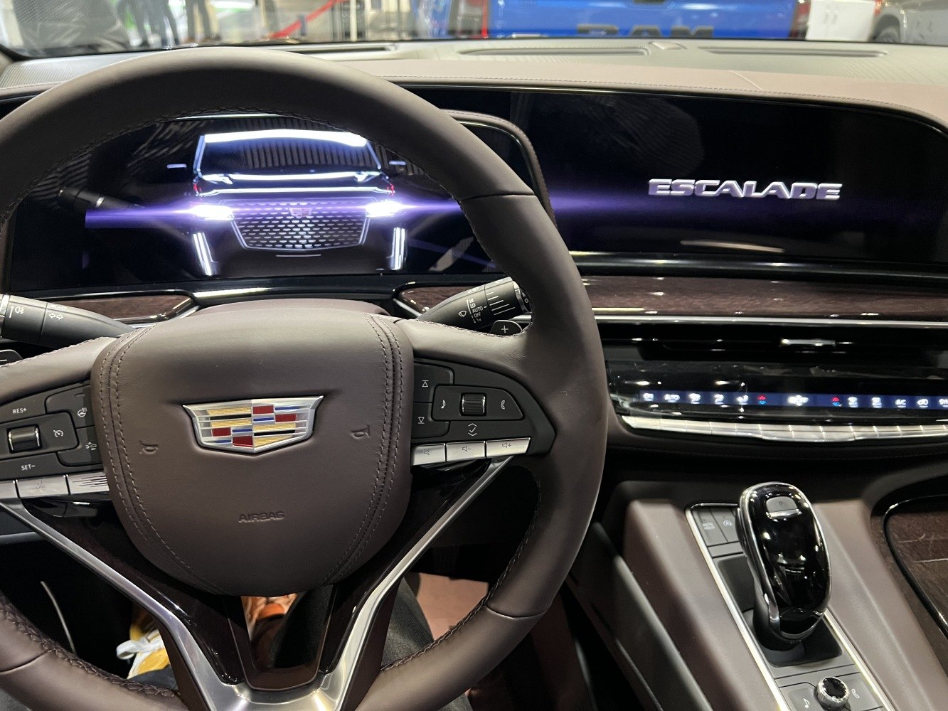 Luxury digital dashboard and premium steering wheel with control buttons